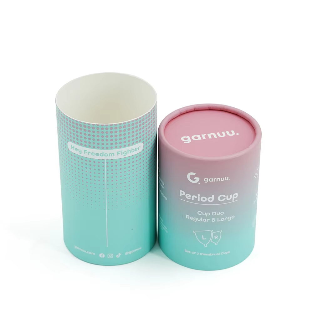 Упаковка для косметических цилиндров с индивидуальной печатью. Экологичная бумажная туба. Круглая картонная туба.