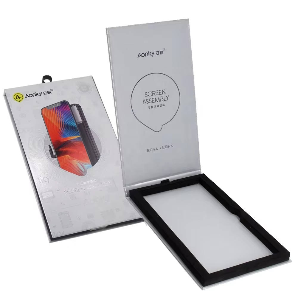 Тонкая картонная коробка-витрина с отверстием для подвешивания, упаковочная картонная коробка для защиты экрана мобильного телефона