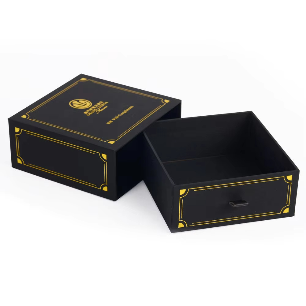 Бесплатная разработка дизайна, индивидуальный логотип, упаковка для ящика, роскошная персонализированная подарочная коробка из черного картона