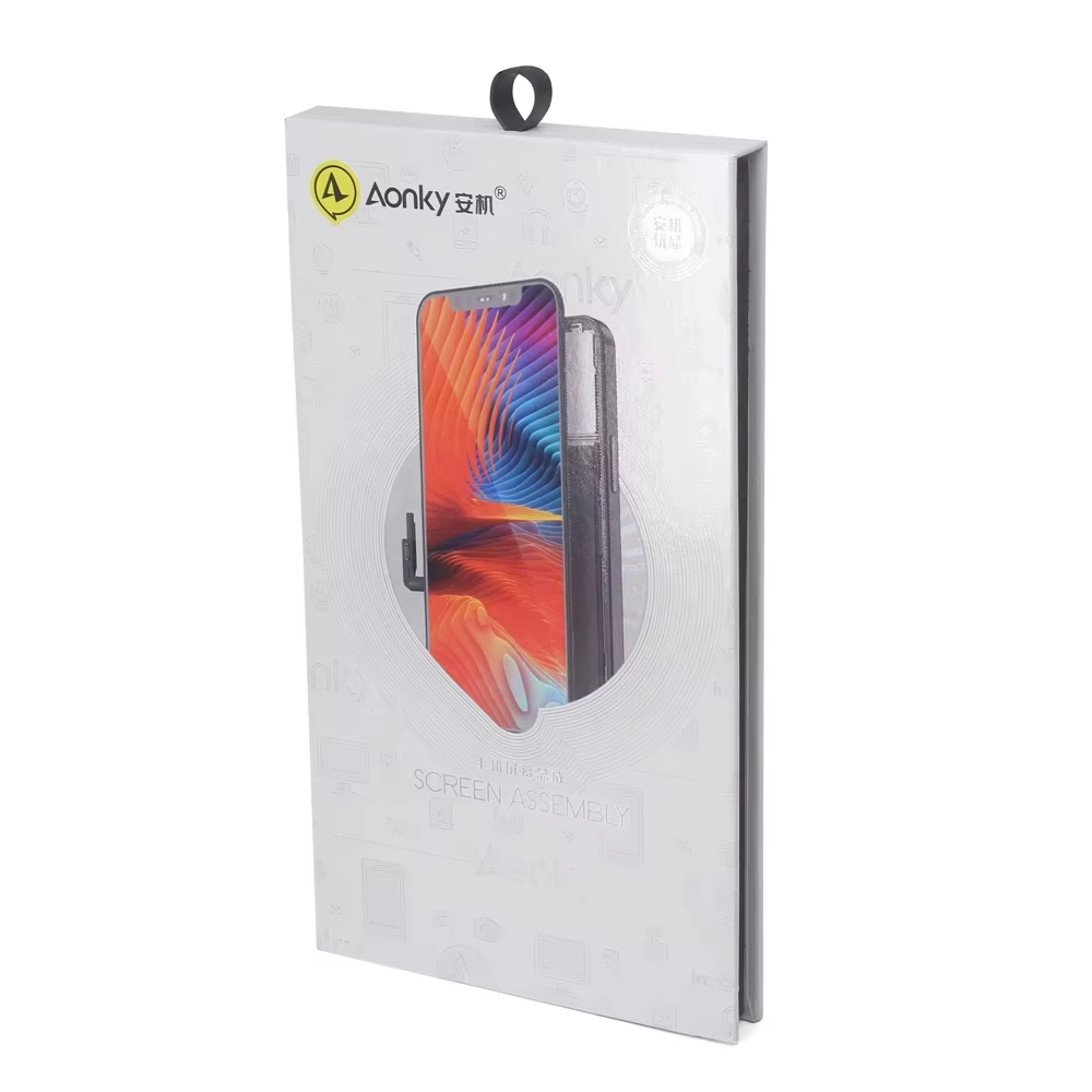 Китай Тонкая картонная коробка-витрина с отверстием для подвешивания, упаковочная картонная коробка для защиты экрана мобильного телефона - Гуанчжоуское ООО по печатанию “И Сэнь”