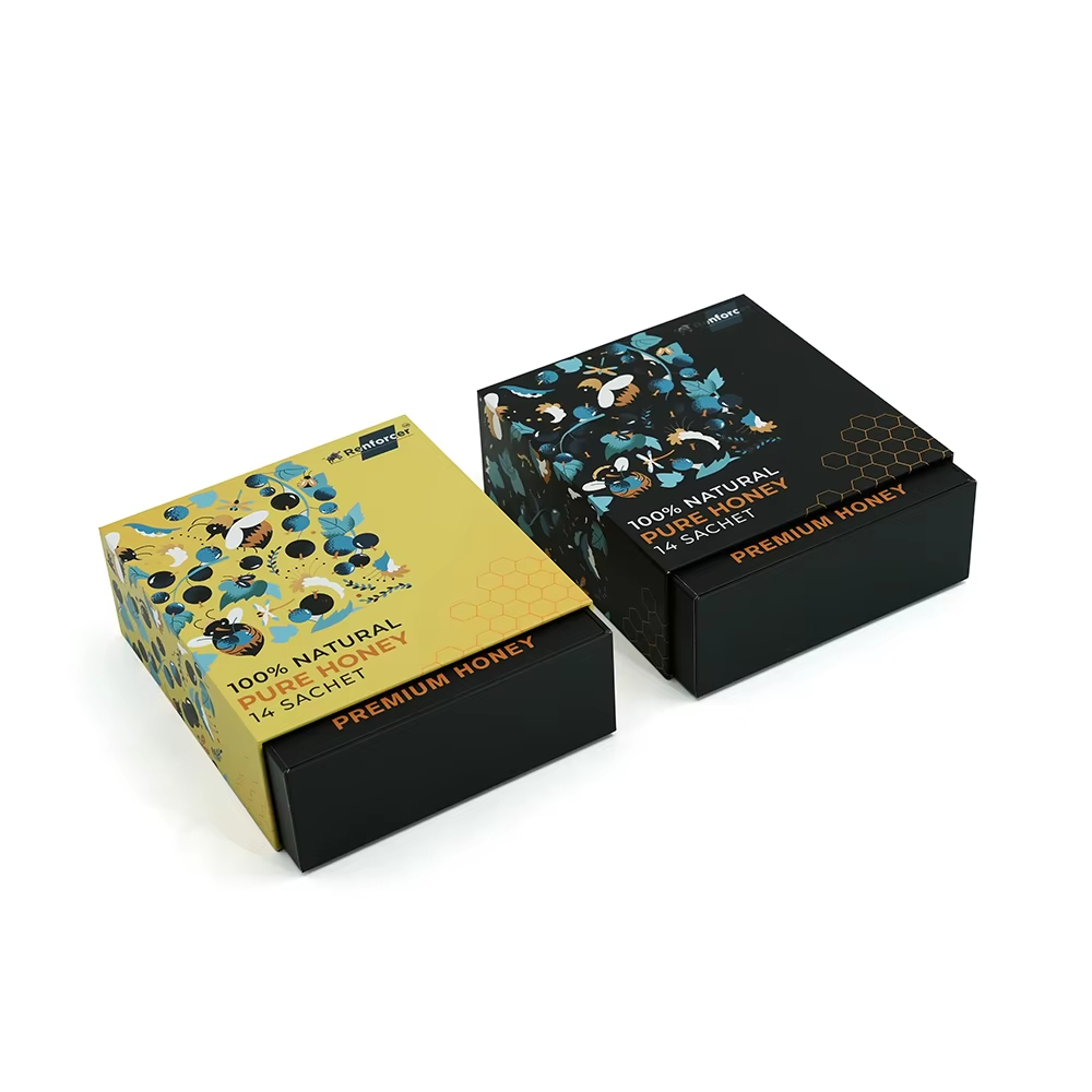 Китай Изготовленная на заказ жесткая картонная коробка с выдвижной конструкцией, роскошная подарочная упаковка в виде ящика для меда. - Гуанчжоуское ООО по печатанию “И Сэнь”