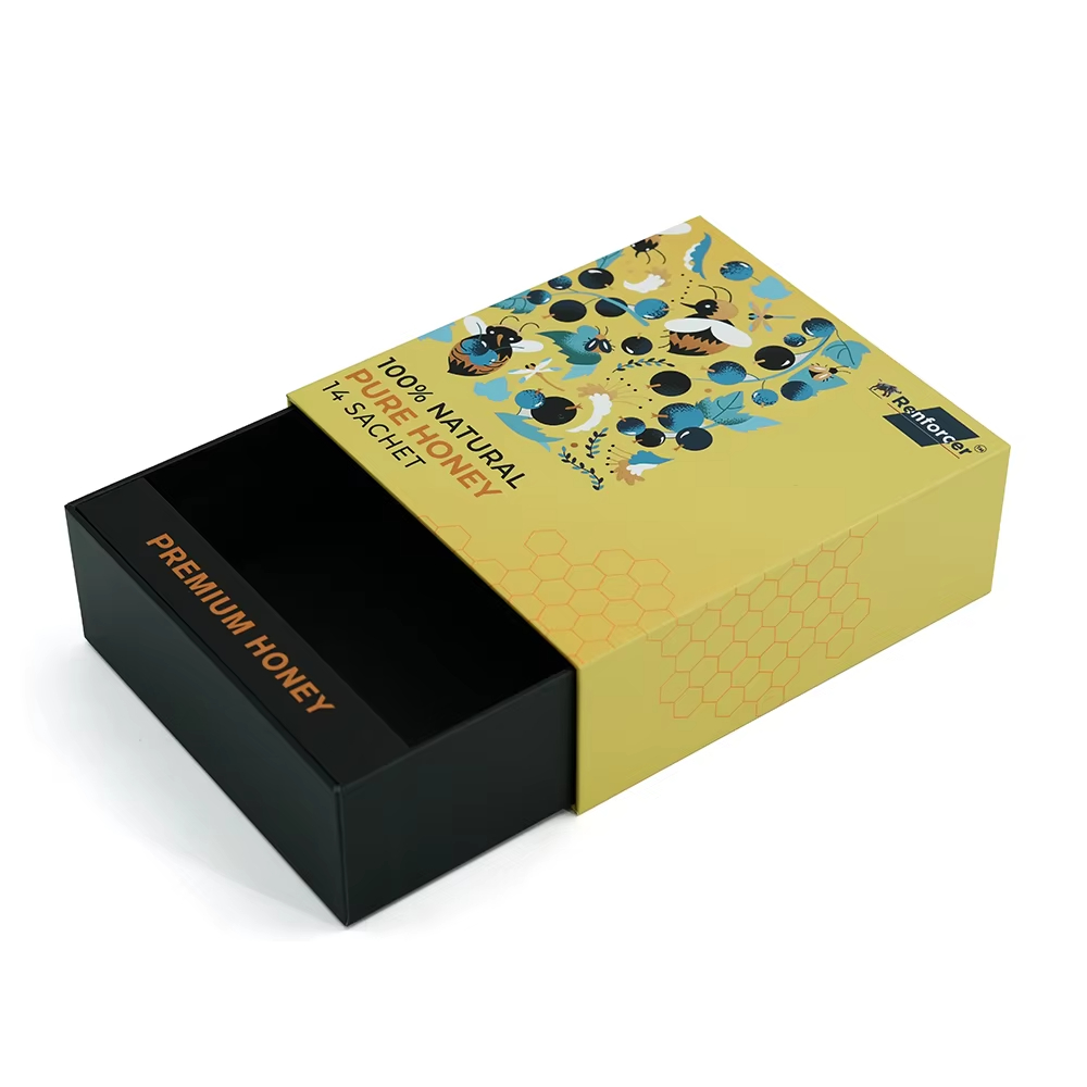 Китай Изготовленная на заказ жесткая картонная коробка с выдвижной конструкцией, роскошная подарочная упаковка в виде ящика для меда. - Гуанчжоуское ООО по печатанию “И Сэнь”