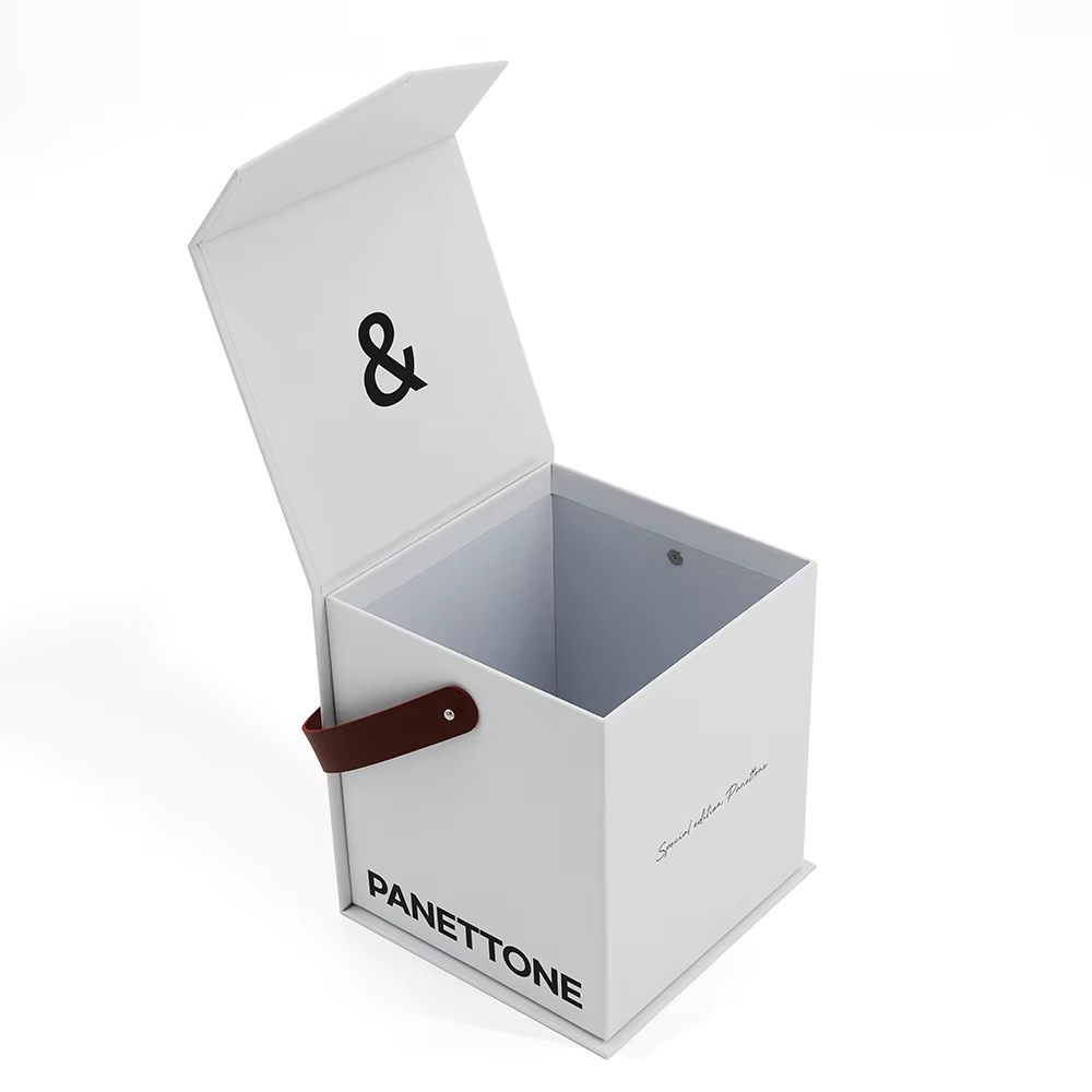 Изготовленная на заказ квадратная подарочная коробка из переработанного картона с клапаном, высококачественная бумажная магнитная упаковочная коробка с ручкой