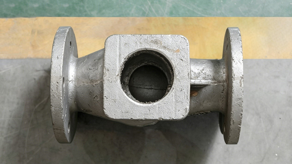 Необработанный корпус промышленного клапана перед процедурой плазменной наплавки PTA для защиты от износа.