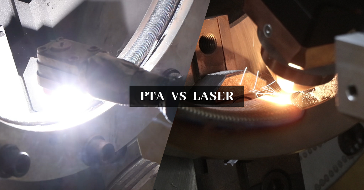Comparison between PTA cladding and laser cladding for industrial valves