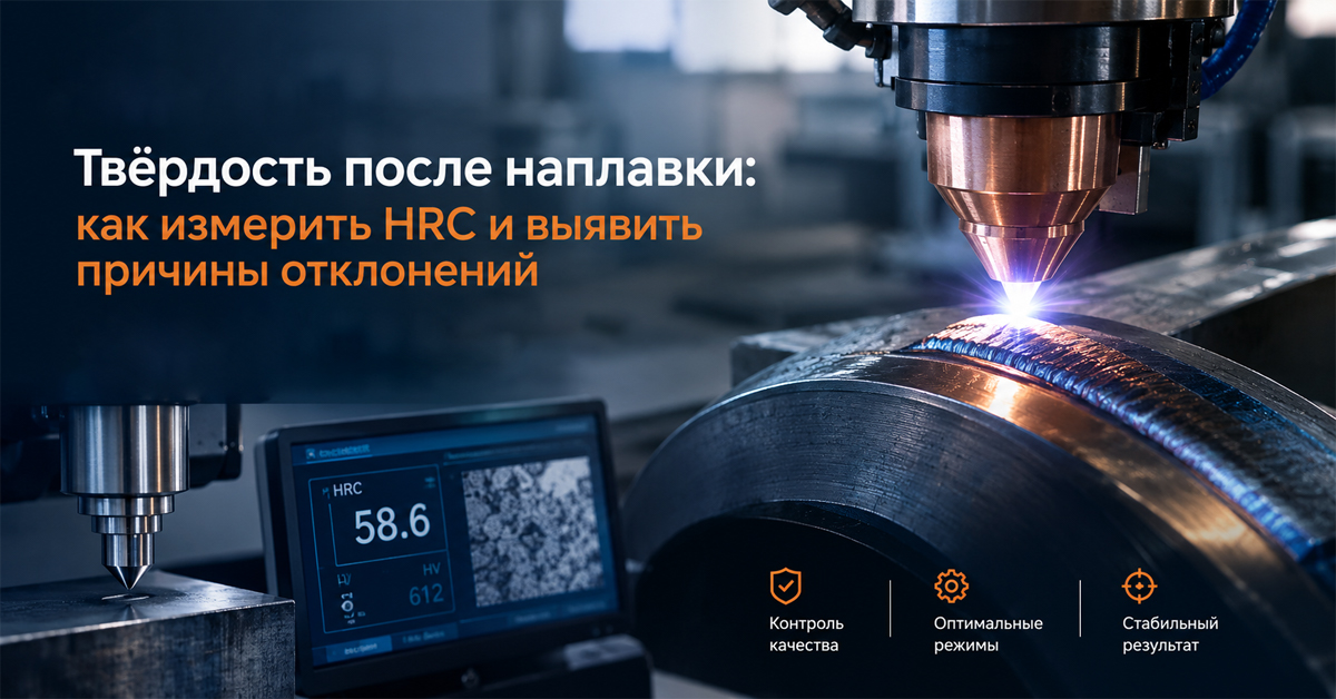 Твёрдость после наплавки: причины отклонений и контроль HRC/HV