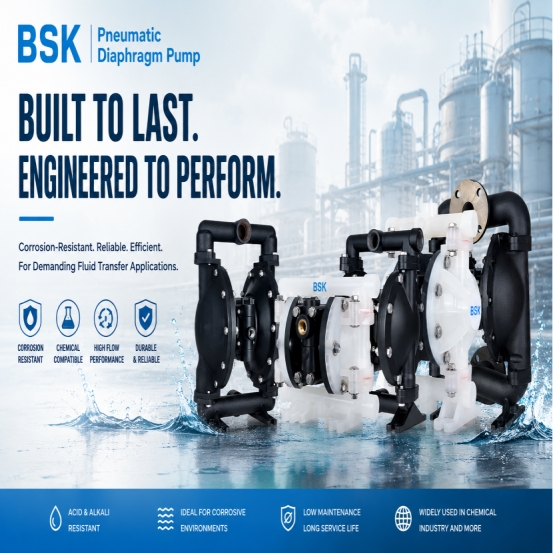 Коррозионностойкие пневматические мембранные насосы BSK | Надежные решения для агрессивных сред