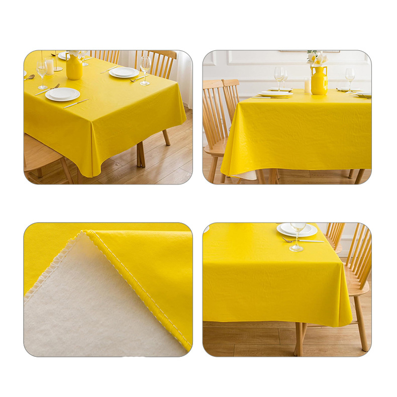 ПВХ-покрывало прямоугольное лимонное с тканевым узором