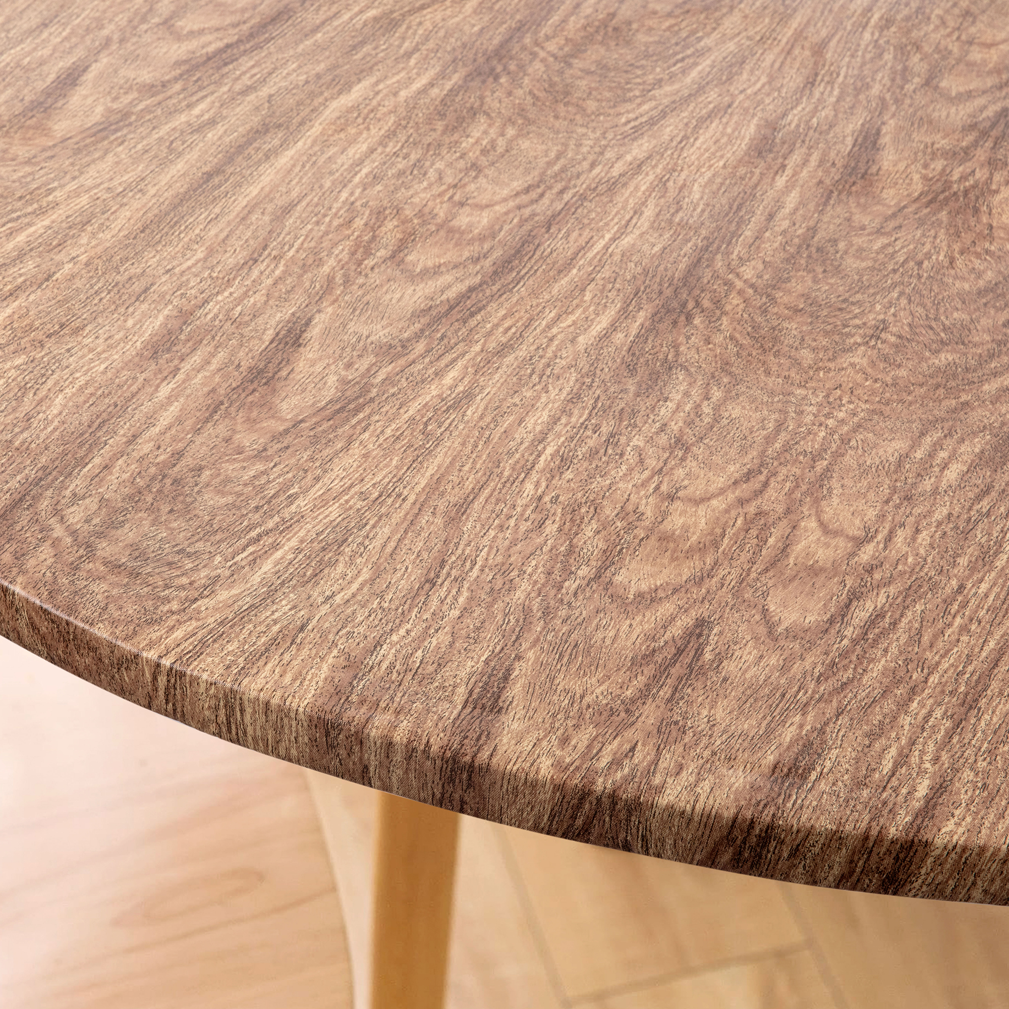 Круглая скатерть PVC с деревянным узором