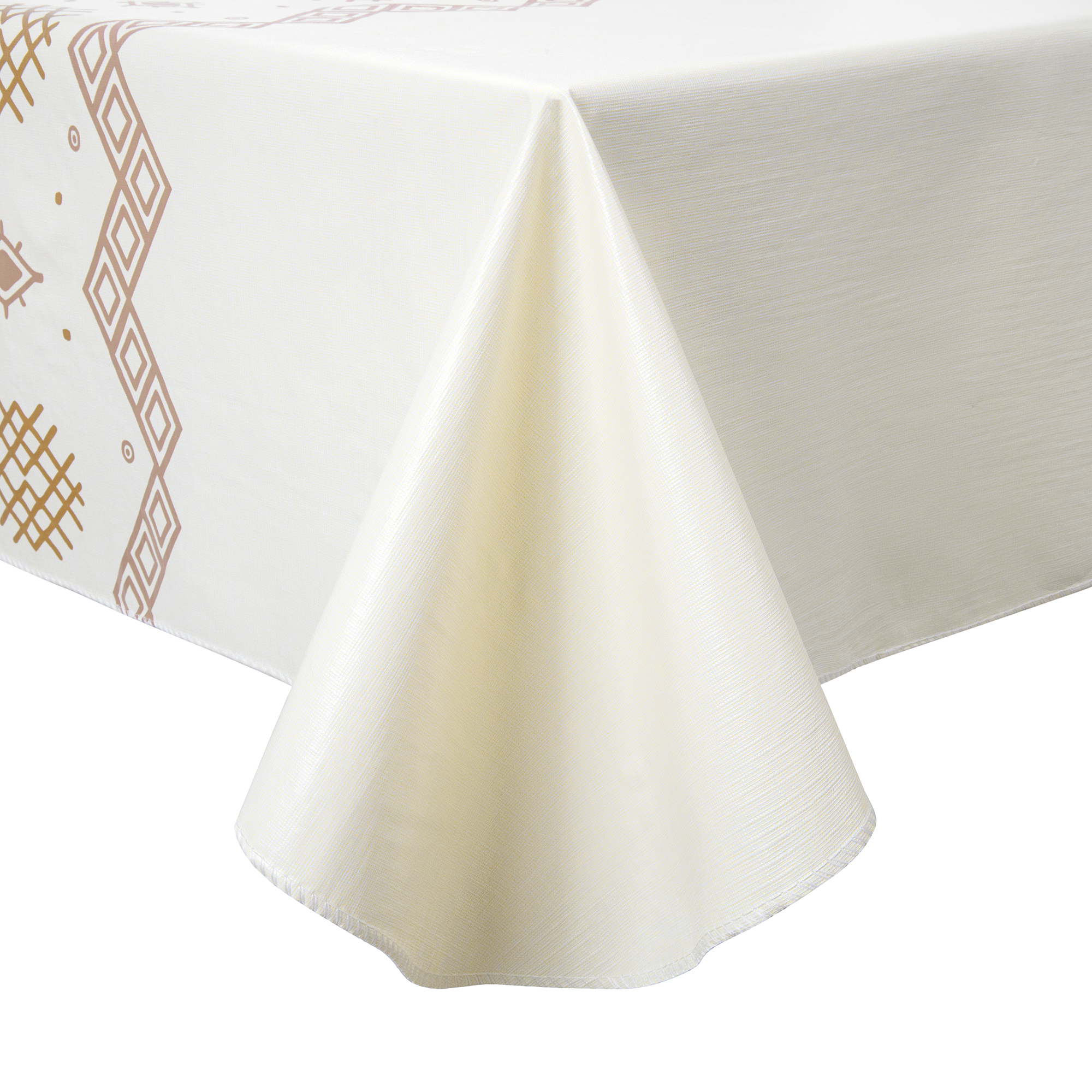 Прямоугольная скатерть PVC с линовым узором бежевого цвета