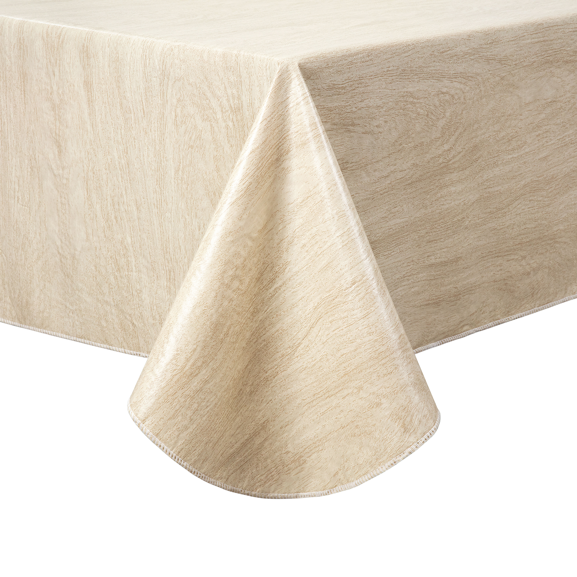 Прямоугольная домашняя скатерть PVC шампанского цвета с деревянным узором