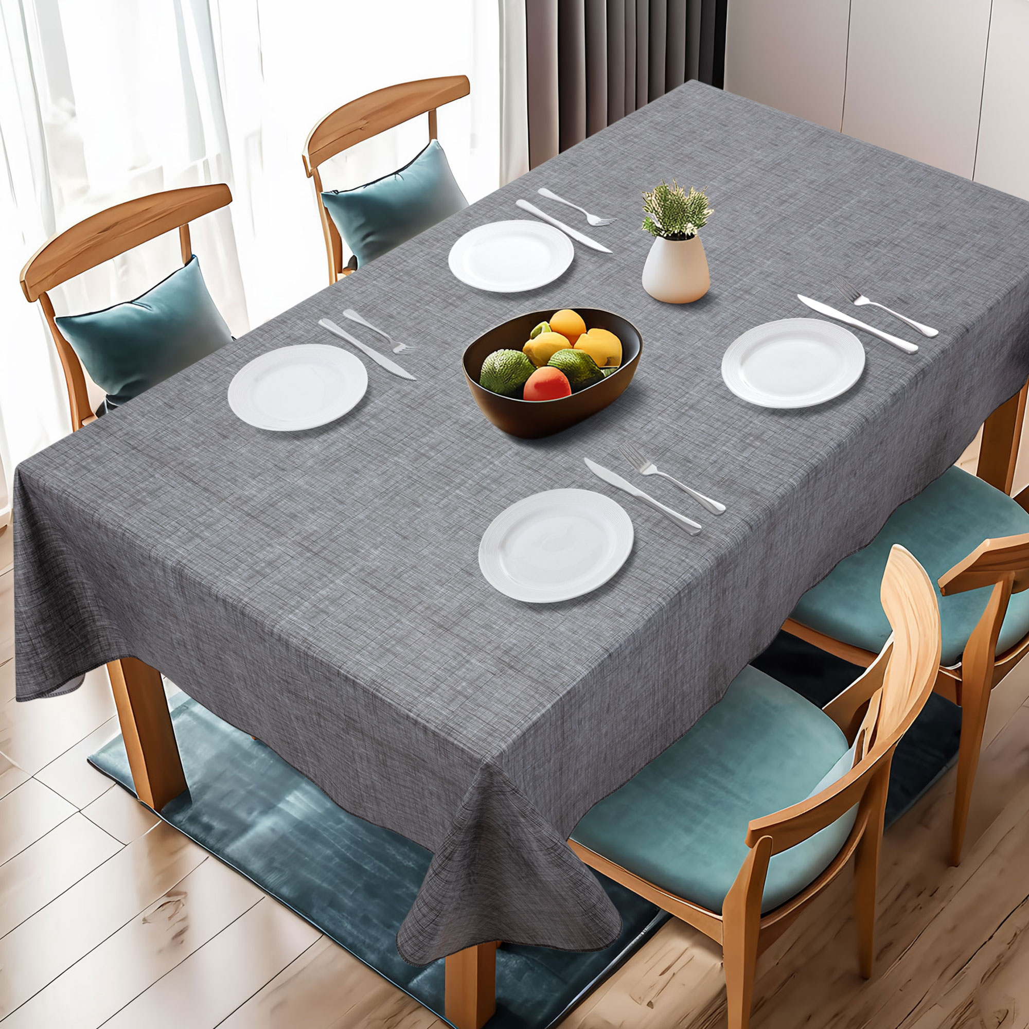 Прямоугольные серые скатерти из ПВХ