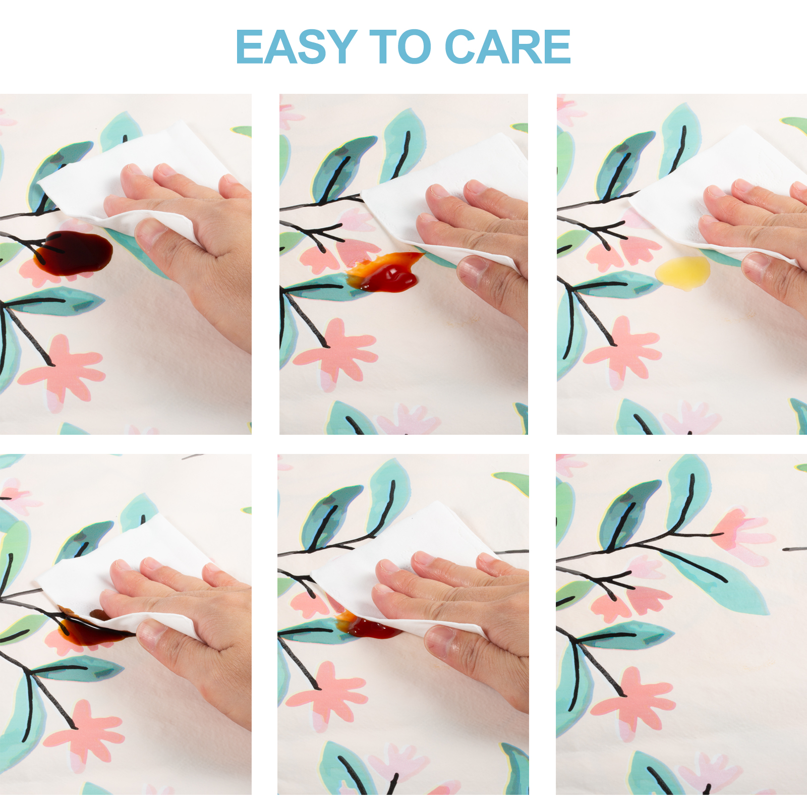 Скатерть с узором розовых цветов и маленьких листьев