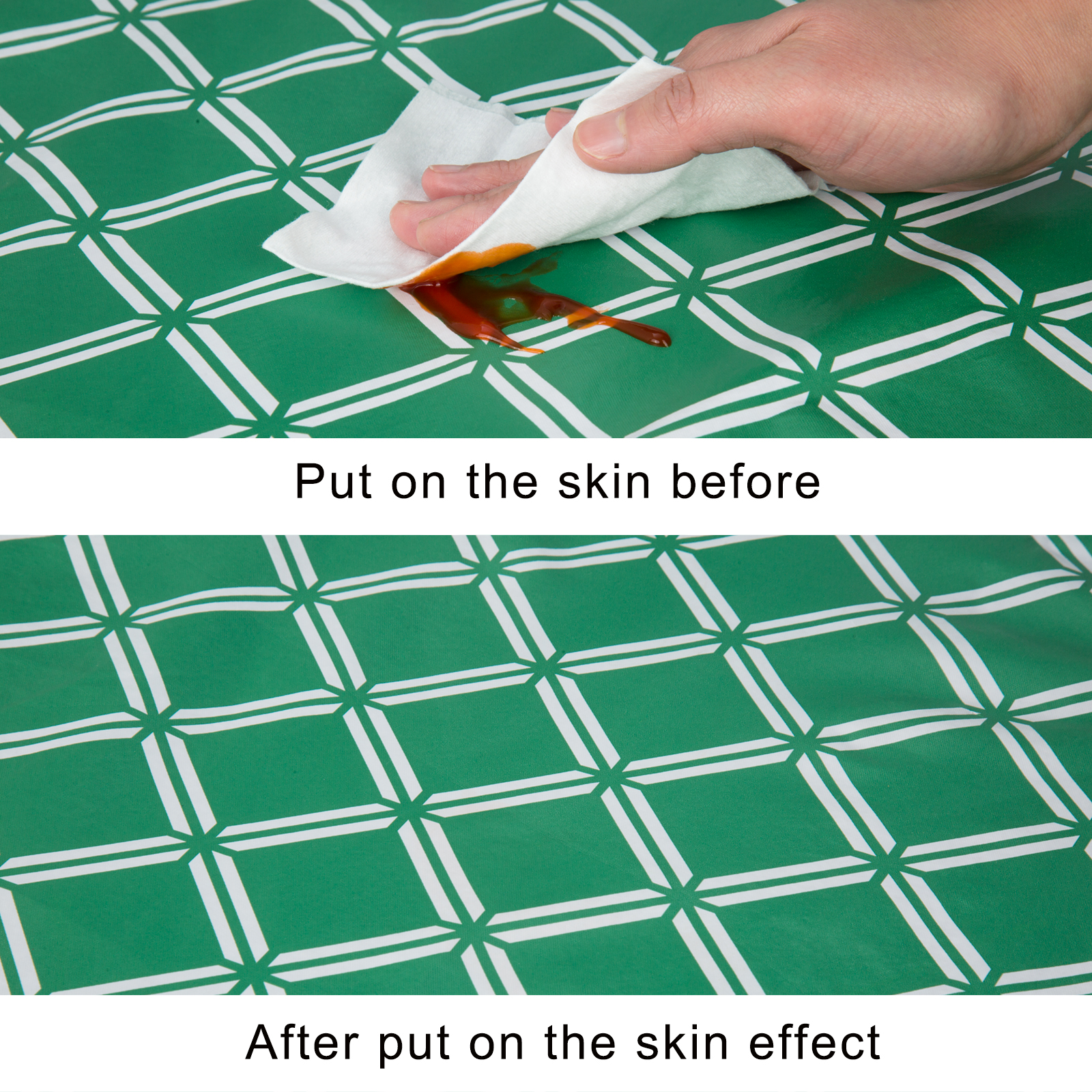 Скатерть из ПВХ с ромбовидным узором зеленый