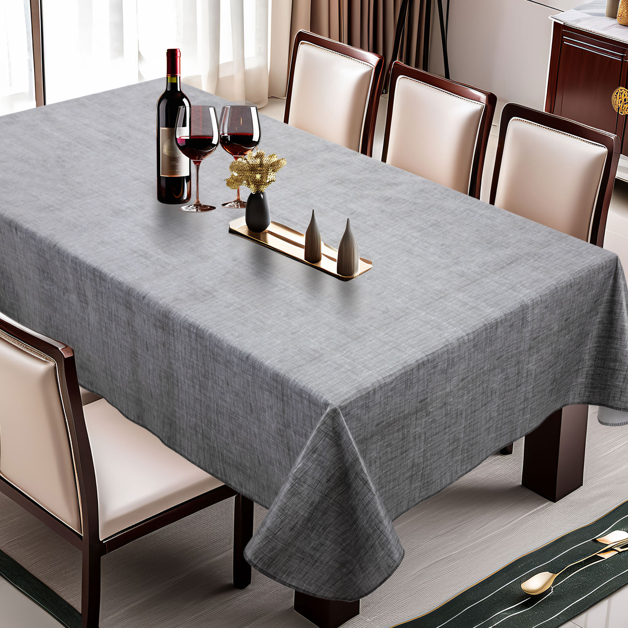 Прямоугольные серые скатерти из ПВХ