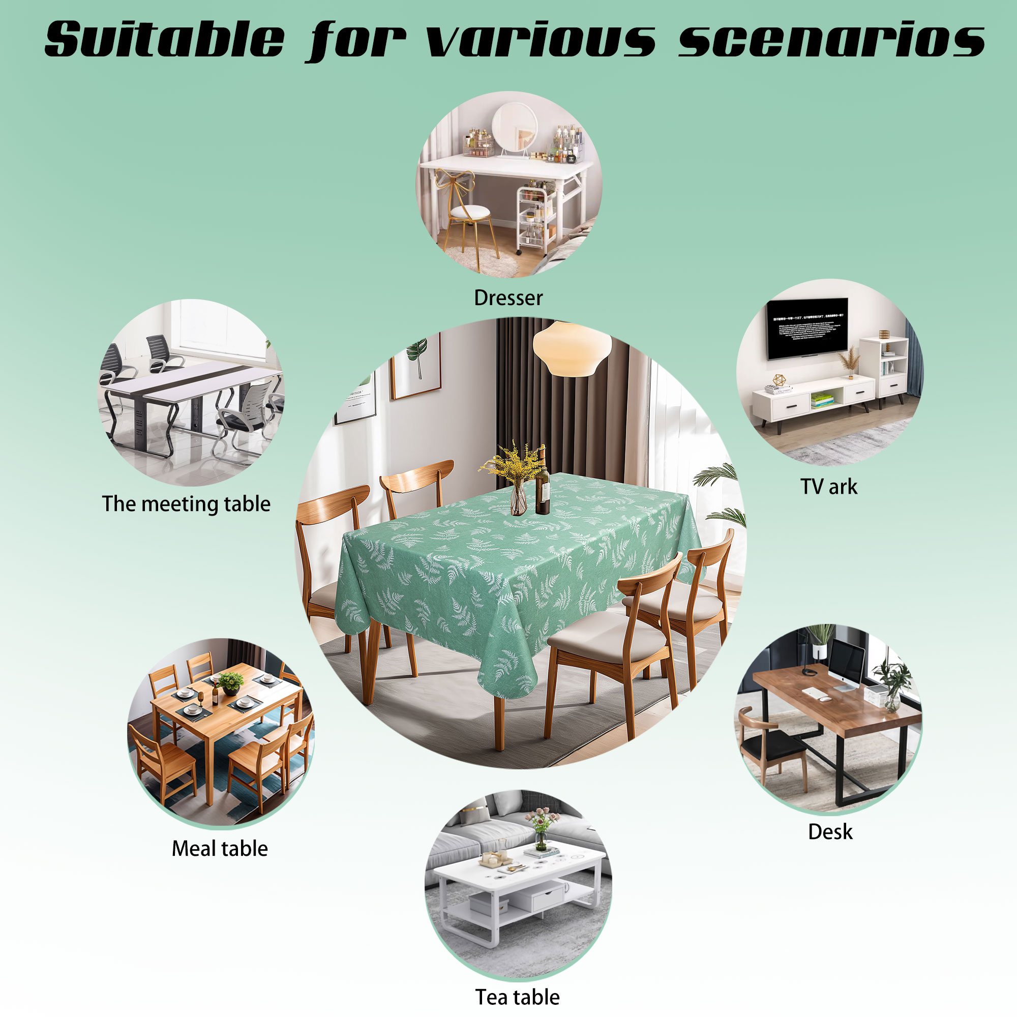 Наволочка для стола с принтом папоротника