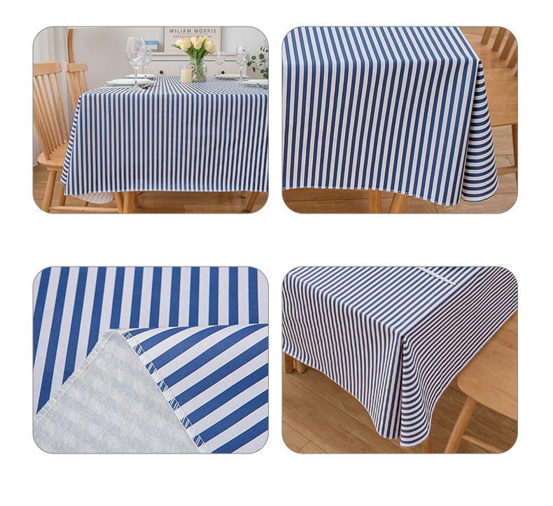 Скатерть PVC прямоугольная синяя полоска