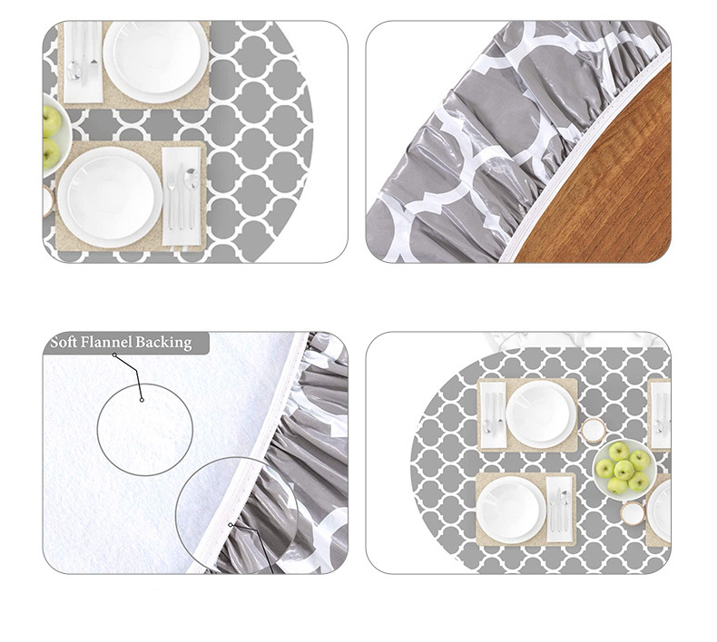 Скатерть PVC эллиптическая серая клетка