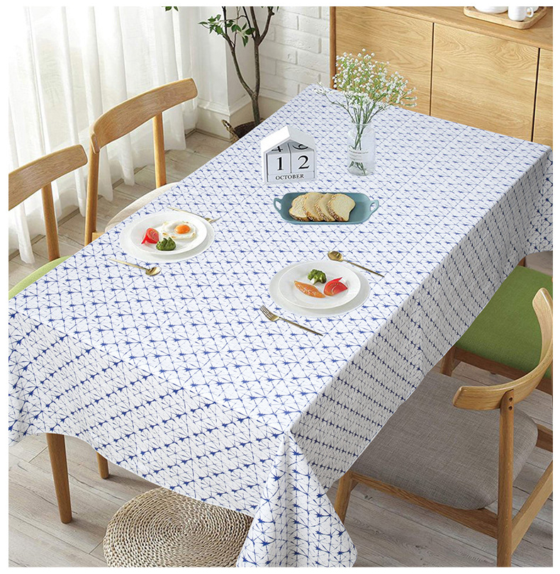 ПВХ-Покрывало для Стола Прямоугольное с Голубыми Стрелками