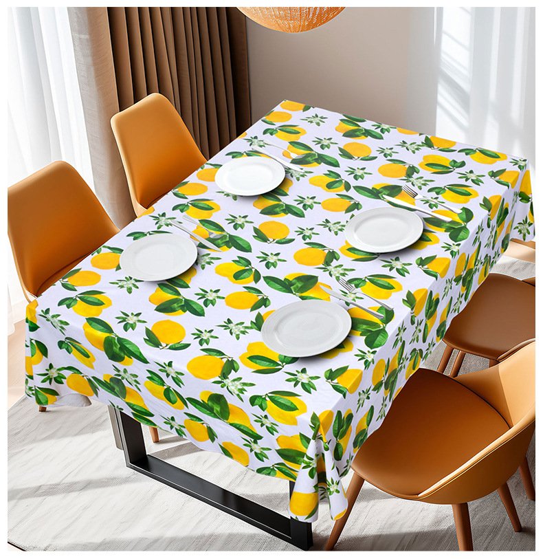 Прямоугольное ПВХ-Покрывало для Стола с Лимонным Патиерном