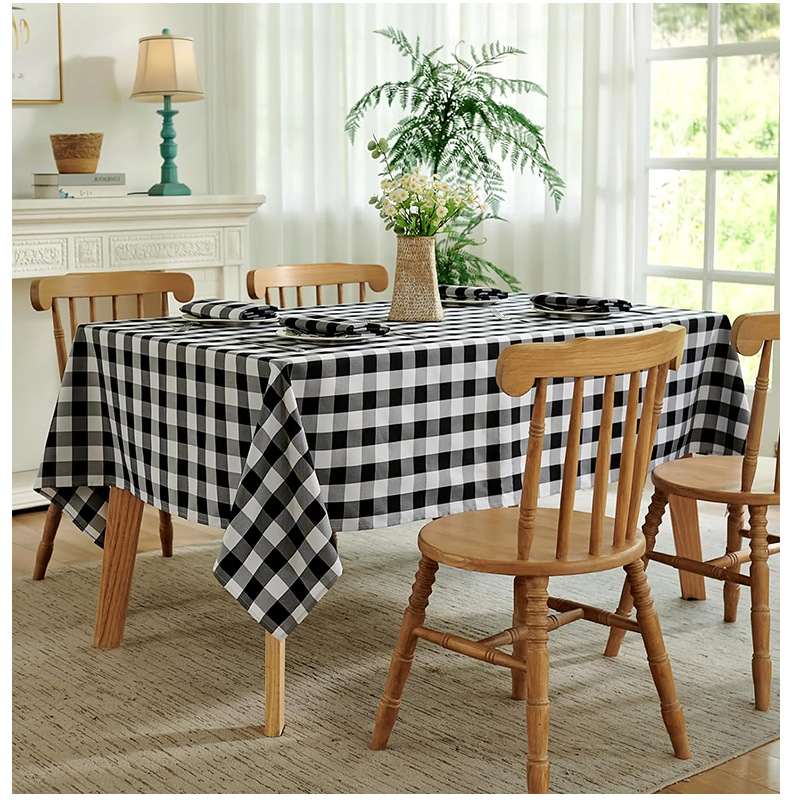 ПВХ-Покрывало Прямоугольное Черно-белая Клетка