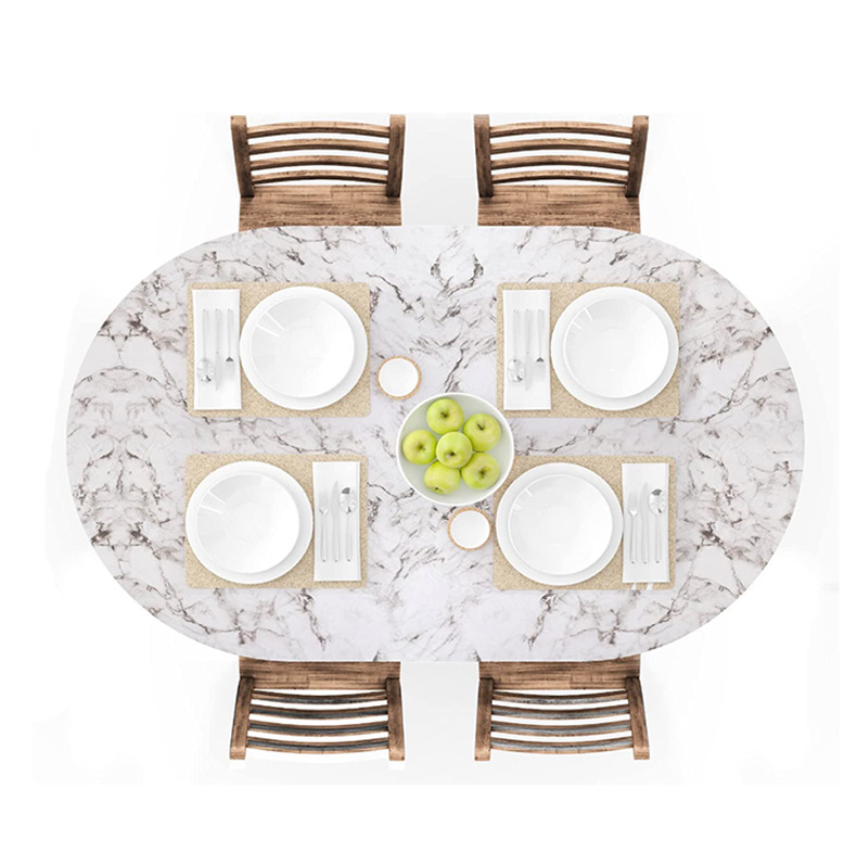 ПВХ-покрывало овальное с мраморным узором