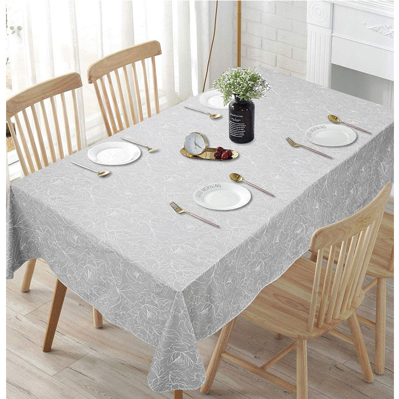 ПВХ-покрывало прямоугольное серое с узором