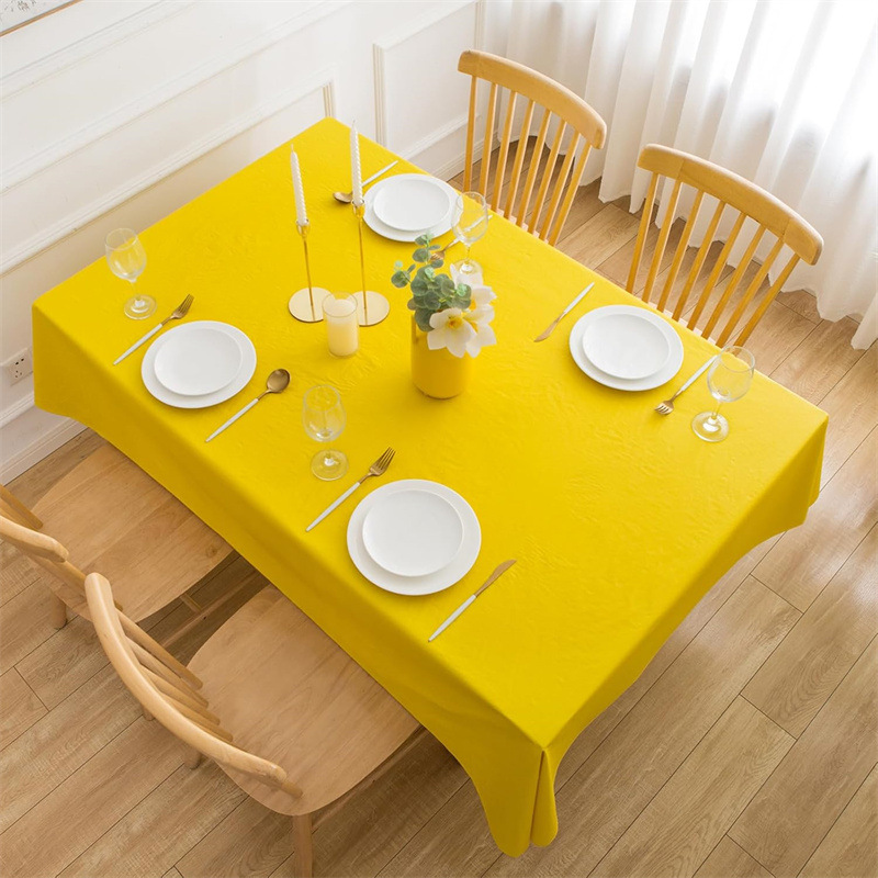 ПВХ-покрывало прямоугольное лимонное с тканевым узором