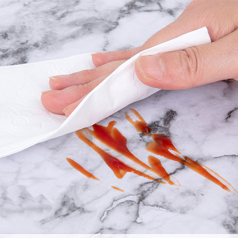 Круглое накрытие для стола из ПВХ с мраморным узором