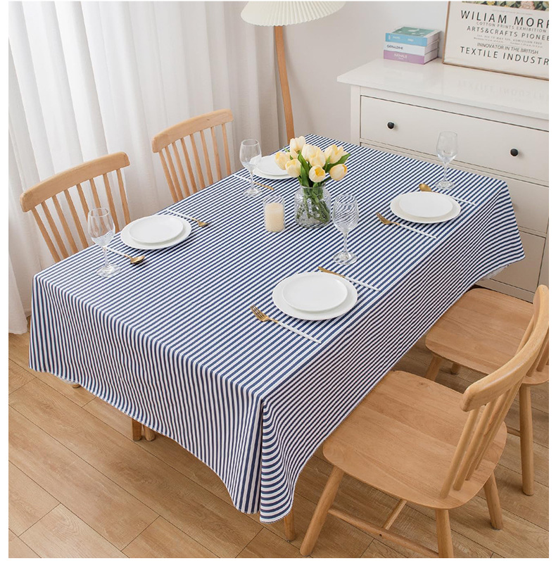 Скатерть PVC прямоугольная синяя полоска