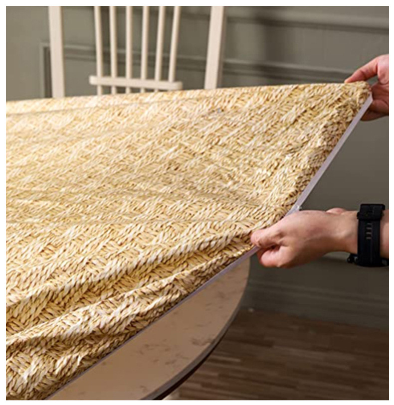 Скатерть PVC круглая плетёный узор