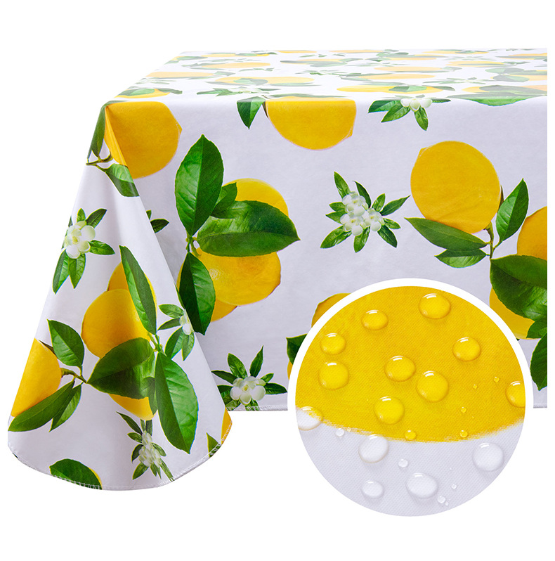 Прямоугольное ПВХ-Покрывало для Стола с Лимонным Патиерном