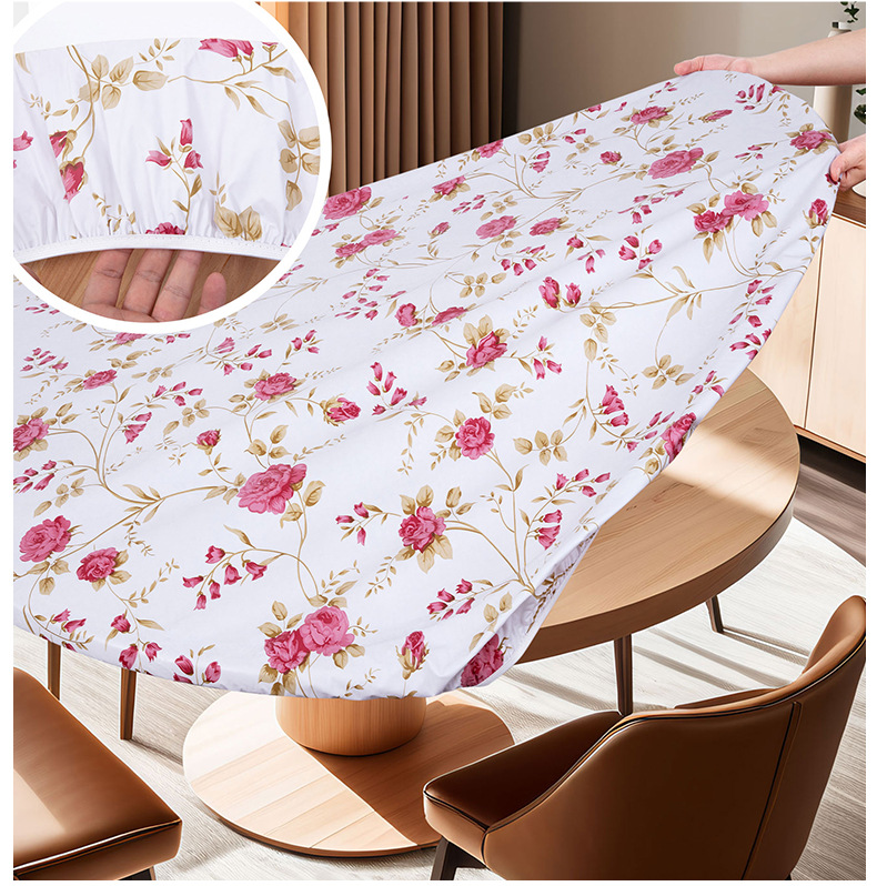 Круглое ПВХ-покрывало с красными цветами