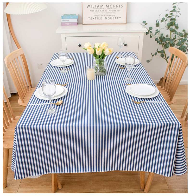 Скатерть PVC прямоугольная синяя полоска