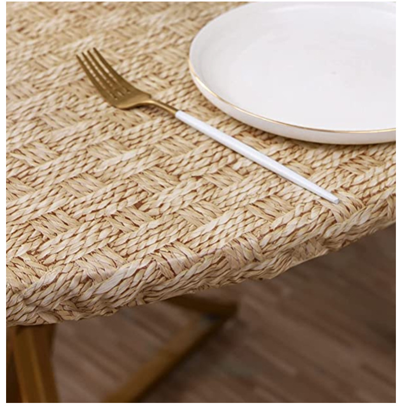 Скатерть PVC круглая плетёный узор