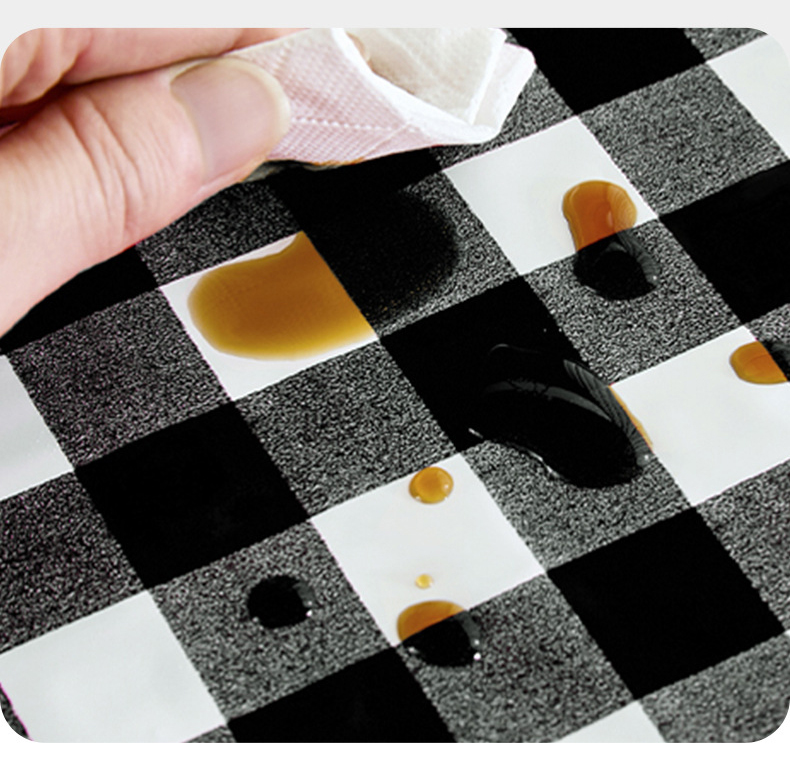 ПВХ-Покрывало Прямоугольное Черно-белая Клетка