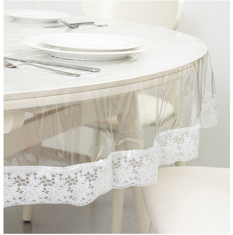 ПВХ-покрывало прозрачное с кружевной каймой