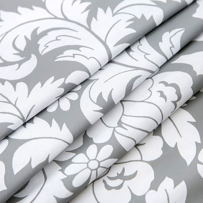 ПВХ-покрывало круглое серое с узором хризантем