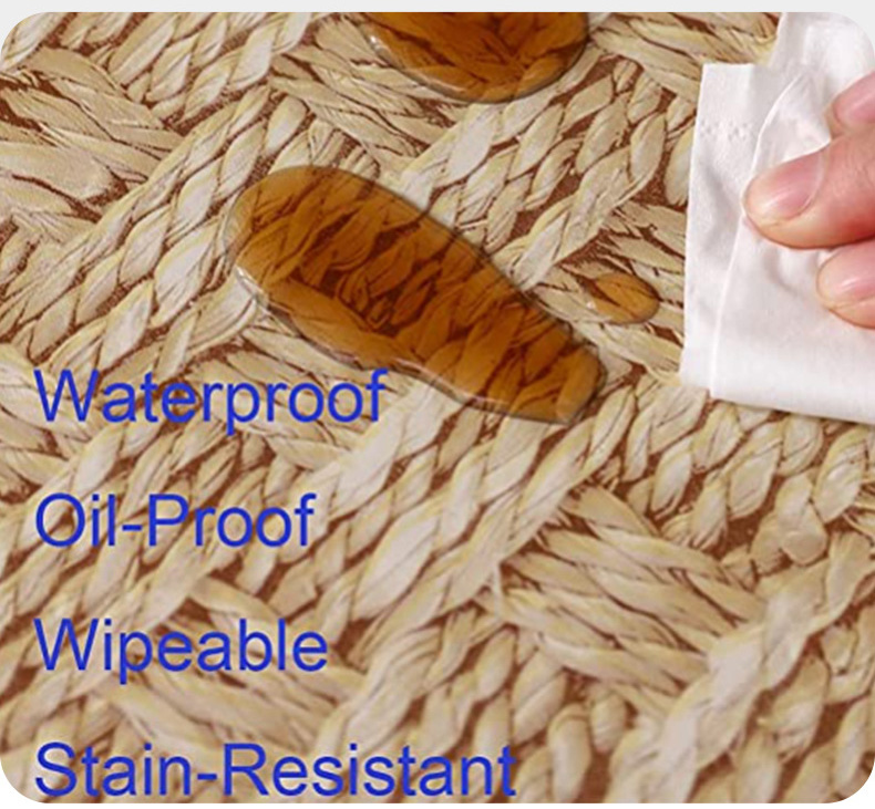 Скатерть PVC круглая плетёный узор