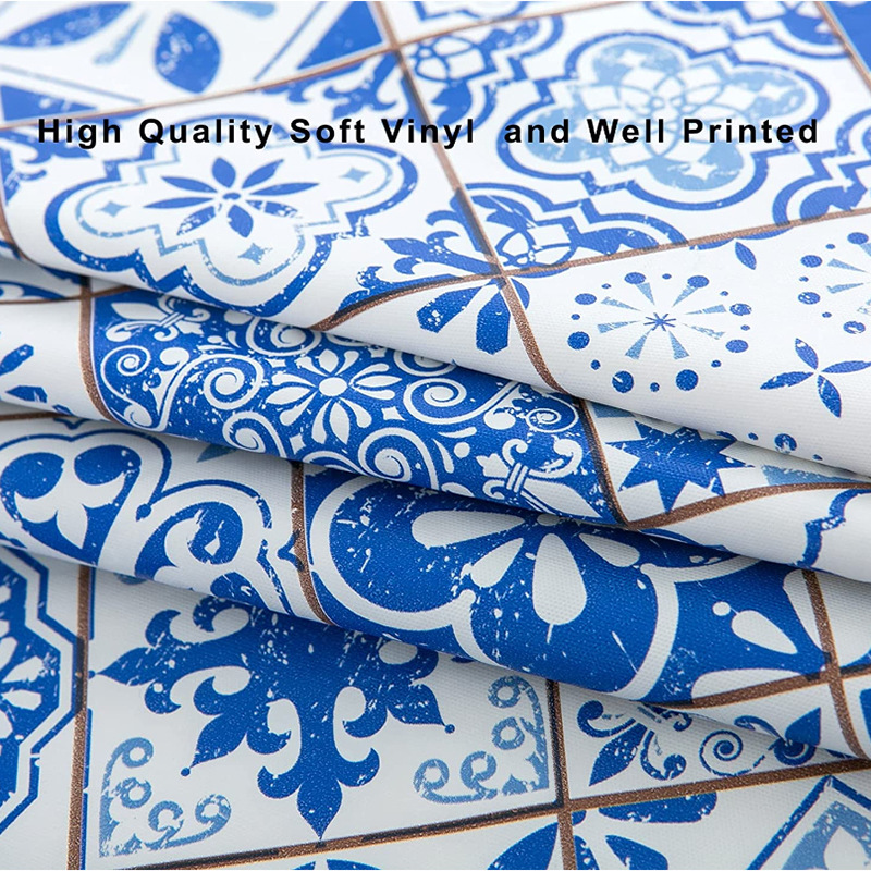 Круглая скатерть PVC с узором под плитку