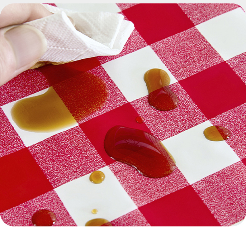 ПВХ-Покрывало для Стола Прямоугольное с Красно-белой Клеткой