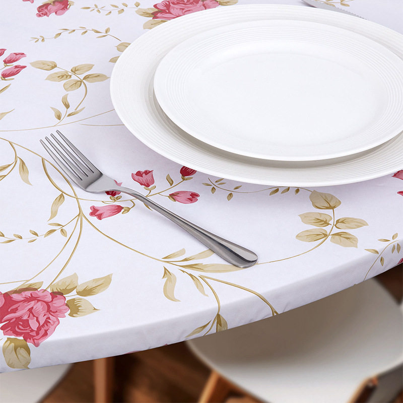 Круглое ПВХ-покрывало с красными цветами