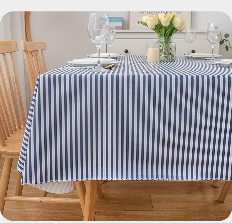 Скатерть PVC прямоугольная синяя полоска