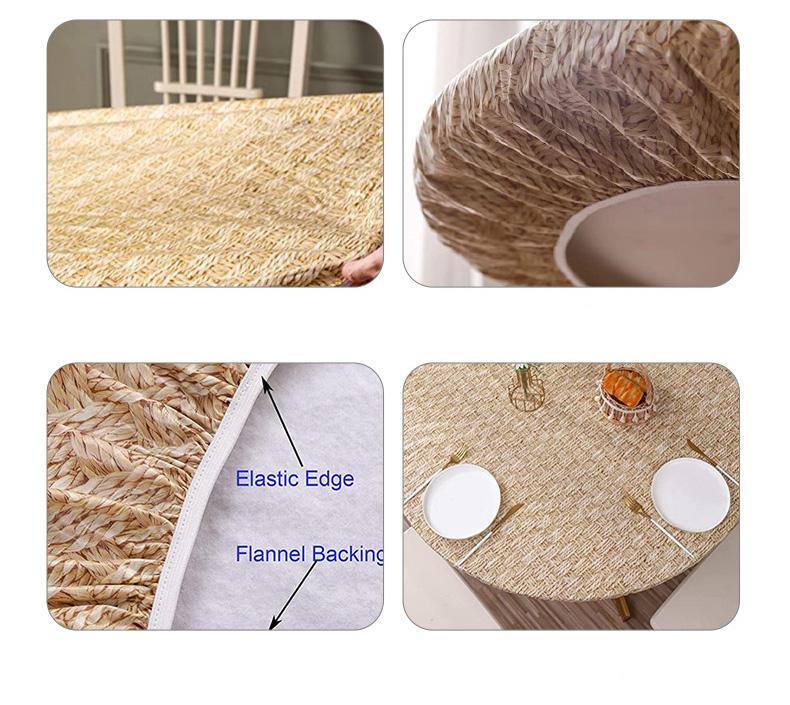 Скатерть PVC круглая плетёный узор