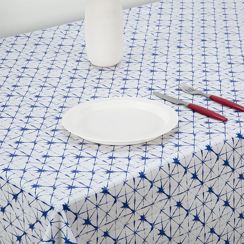 ПВХ-Покрывало для Стола Прямоугольное с Голубыми Стрелками