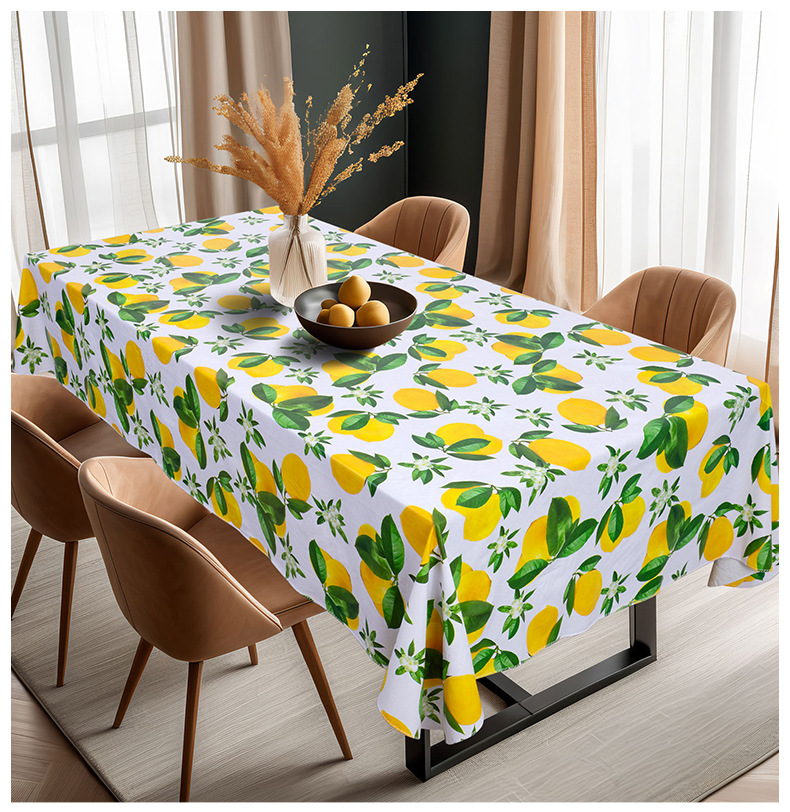 Прямоугольное ПВХ-Покрывало для Стола с Лимонным Патиерном