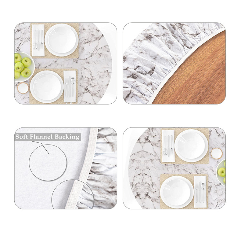 ПВХ-покрывало овальное с мраморным узором