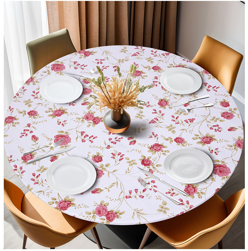 Круглое ПВХ-покрывало с красными цветами