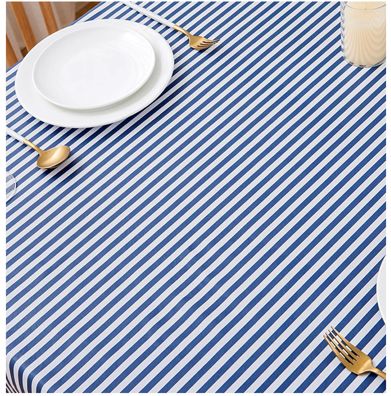 Скатерть PVC прямоугольная синяя полоска