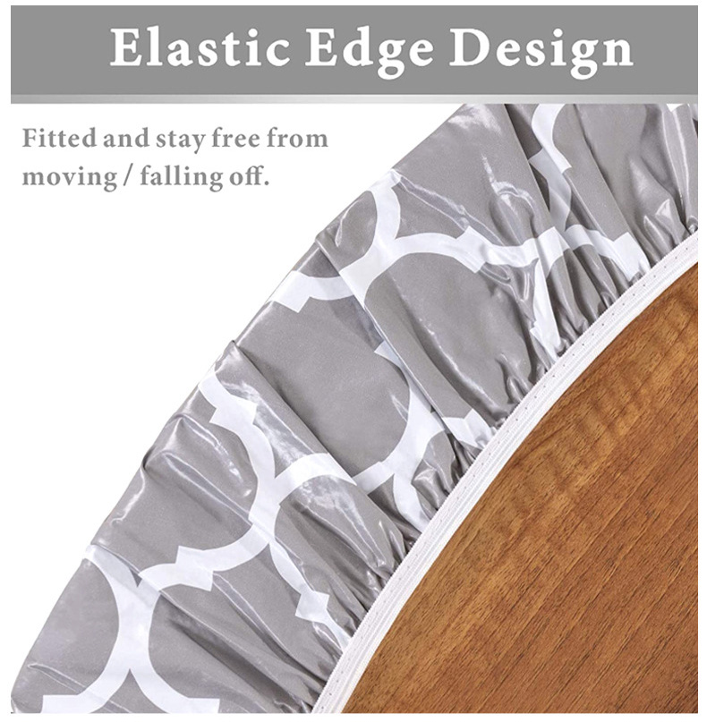 Скатерть PVC эллиптическая серая клетка